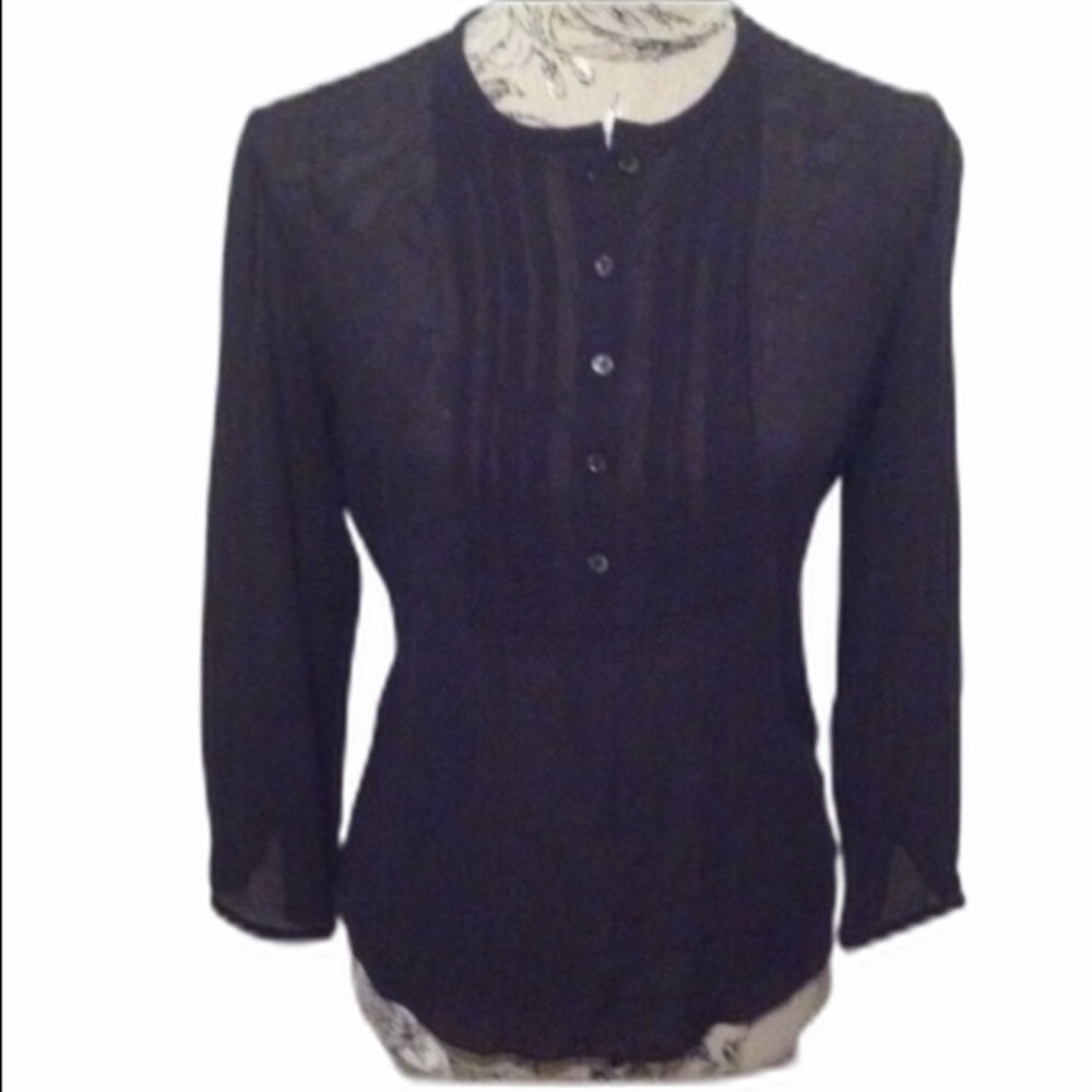 𝅺*J Crew Brown Silk Top S